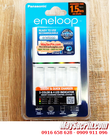 Eneloop BQ-CC55E; Máy sạc 1.5 giờ Panasonic Eneloop BQ-CC55E/ K-KJ55E, sạc được 1,2,3,4 pin AA-AAA